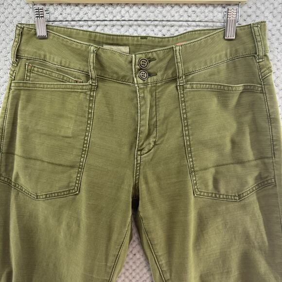 Pilcro Pants Womens 30 Green Stretch The Wandered Straight Leg Mid Rise Pockets - Picture 3 of 16